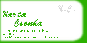 marta csonka business card